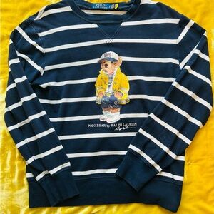 Polo Ralph Lauren Womens Polo Bear Nautical Stripe Shirt